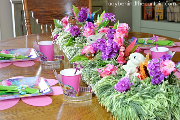 Tinker Bell Woodland Party Guest Table - Lady Behind The Curtain