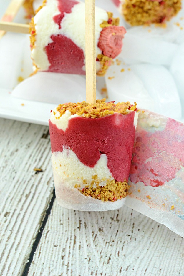 An easy to make healthy summer choice. Made with frozen Greek yogurt, sorbet and cereal!