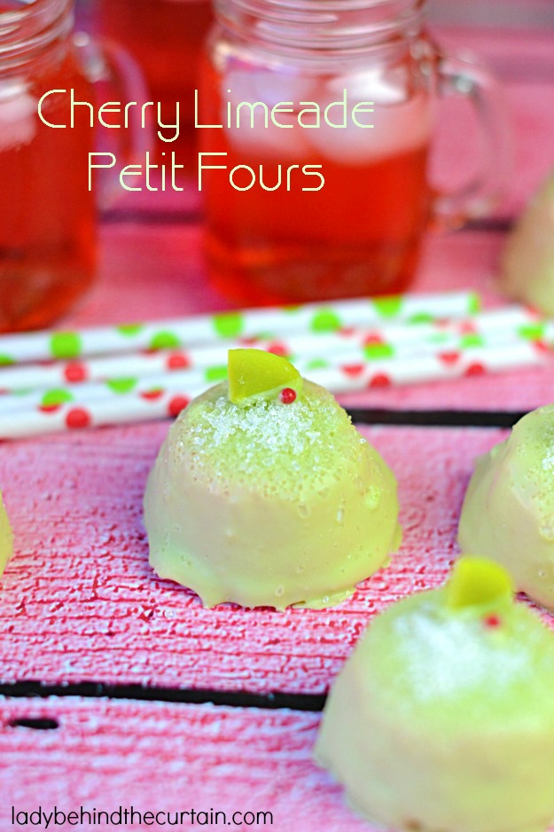 Cherry Limeade Petit Fours - Lady Behind The Curtain
