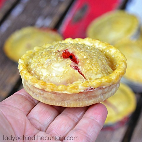 Mason Jar Lid Cherry Pies