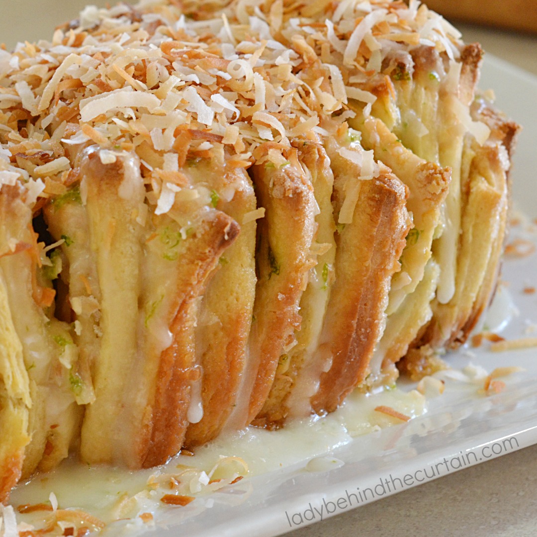 Coconut Lime Pull Apart Bread - Lady Behind the Curtain