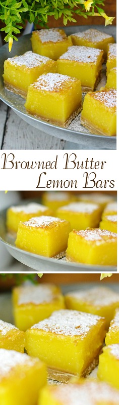 Everything you love about lemon bars but enhanced with a browned butter crust.