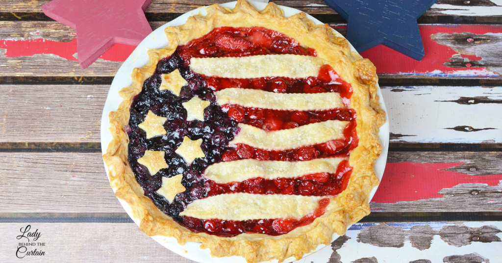 Cherry Berry American Flag Pie