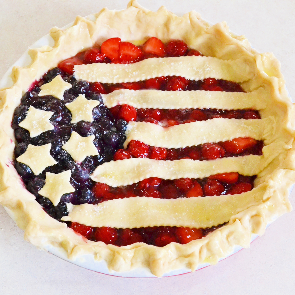 Cherry Berry American Flag Pie