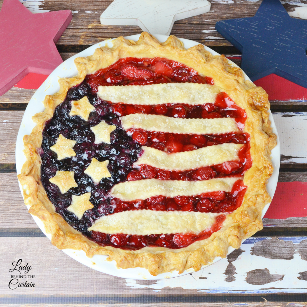 Cherry Berry American Flag Pie