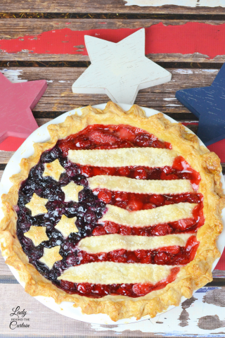 Cherry Berry American Flag Pie