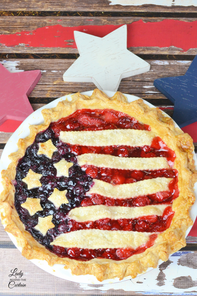 Cherry Berry American Flag Pie