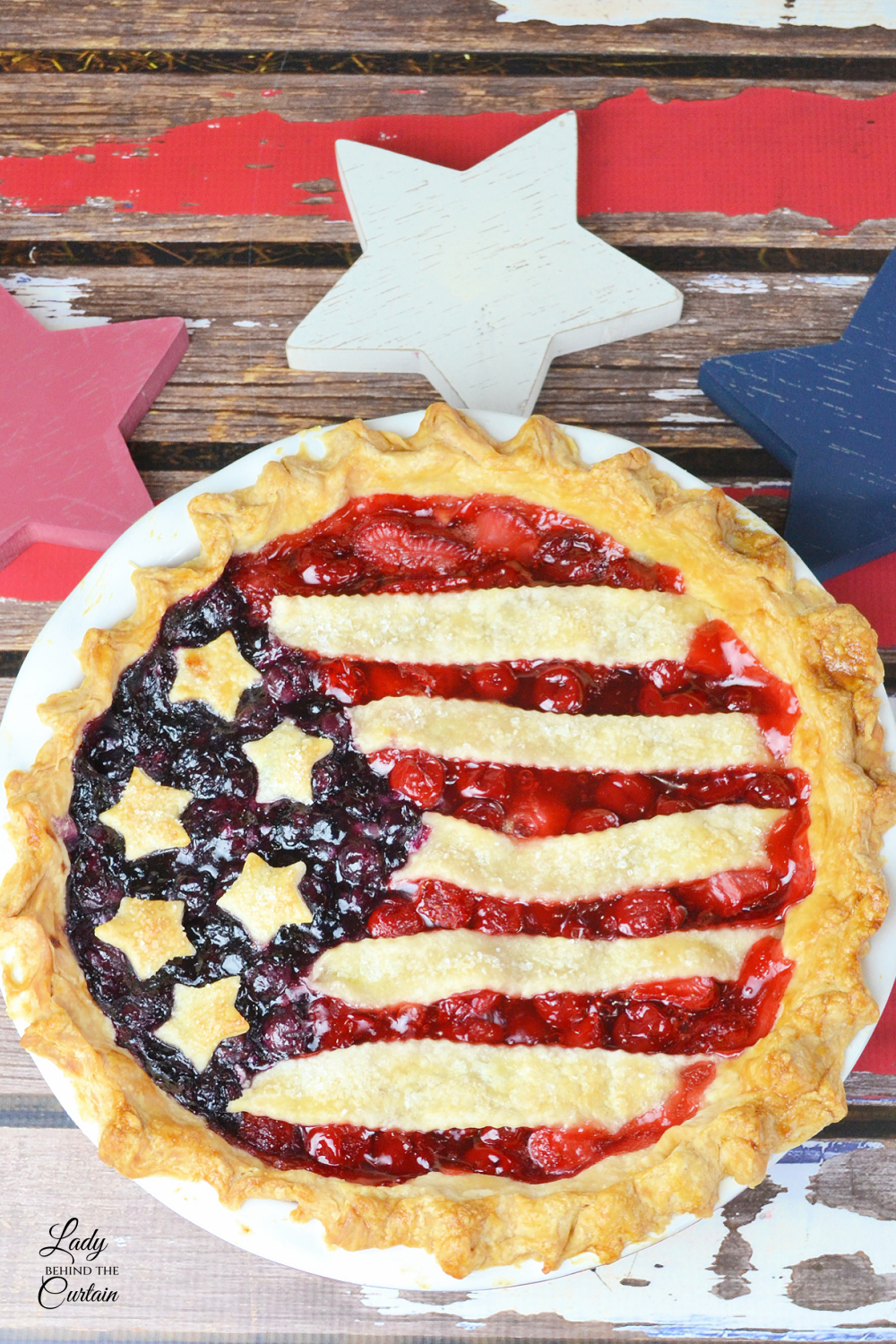 Cherry Berry American Flag Pie