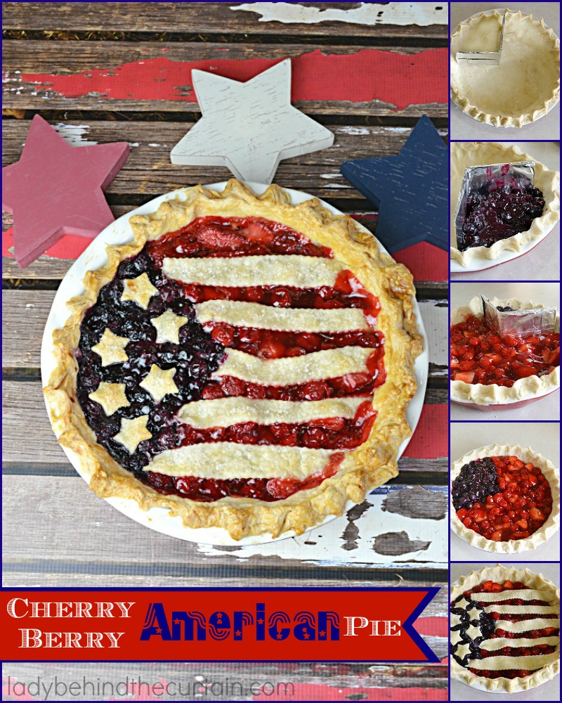 This Cherry Berry American Pie shouts stars and strips forever!  Two favorite pies combined into one delicious All American Pie.