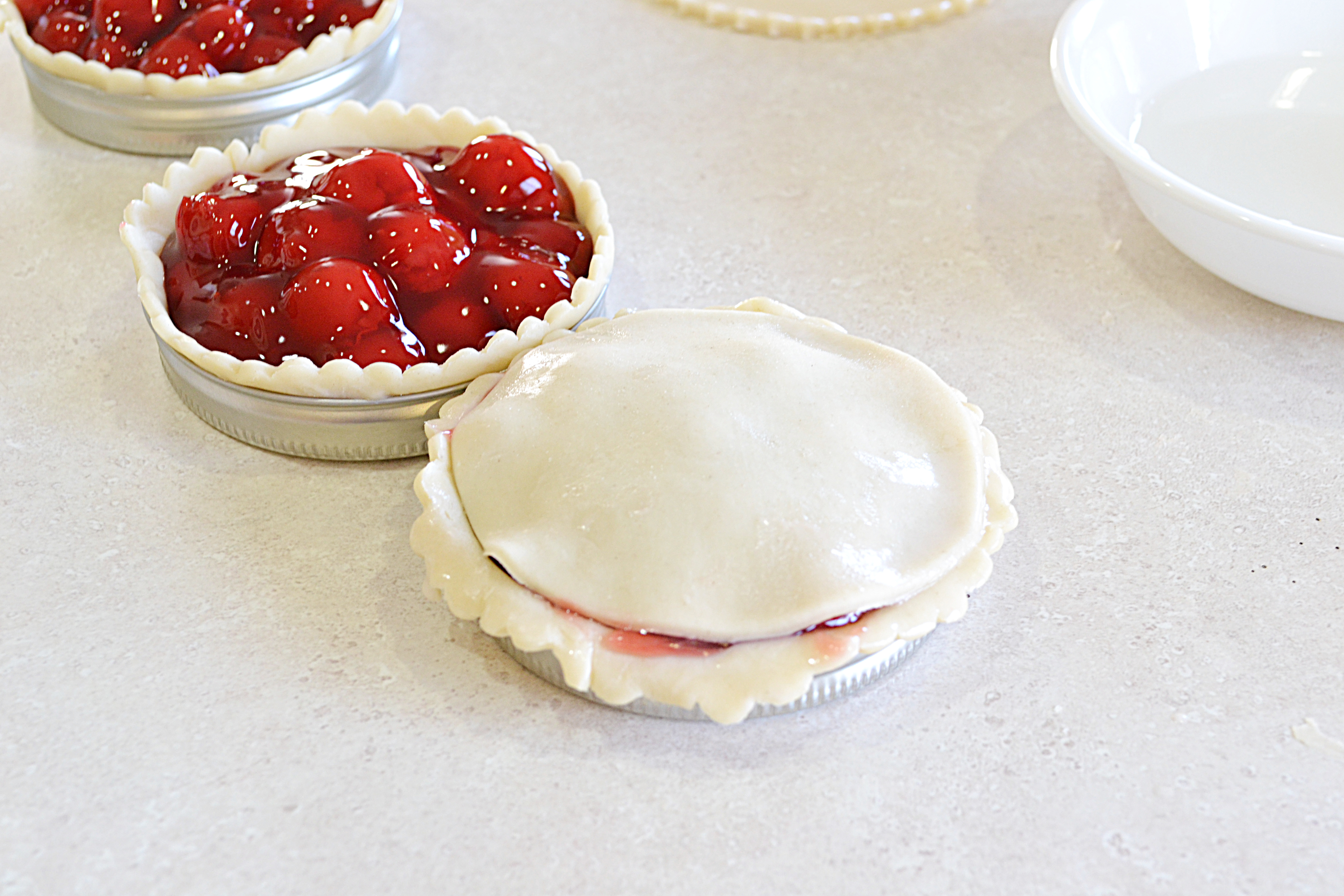 Mason Jar Lid Cherry Pie