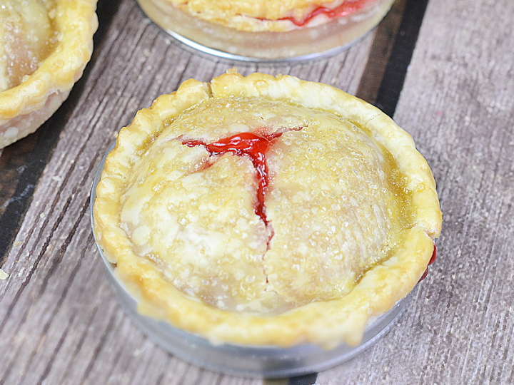 Mason Jar Lid Cherry Pies