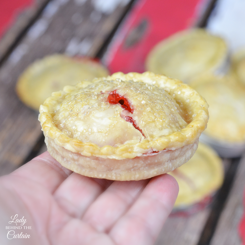Mason Jar Lid Cherry Pies