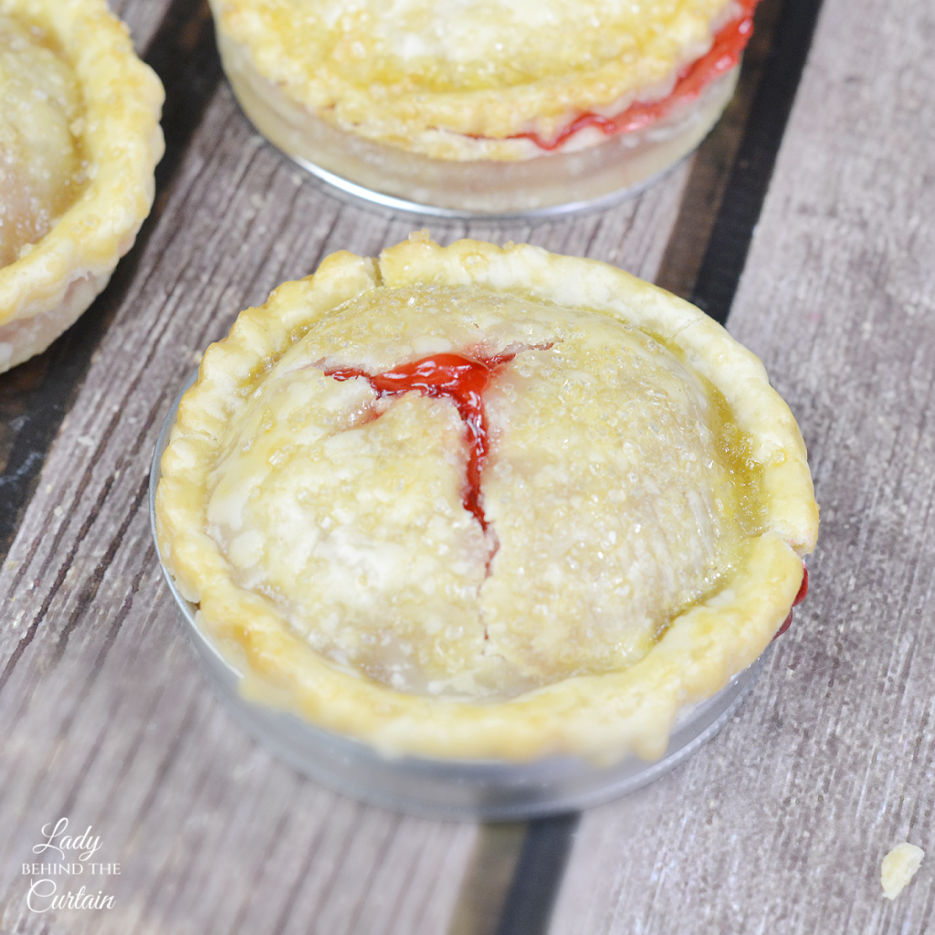 Mason Jar Lid Cherry Pies