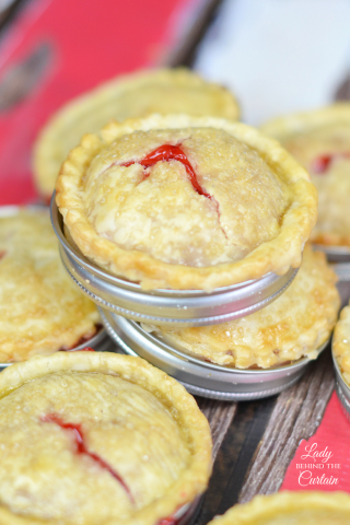 Mason Jar Lid Cherry Pies