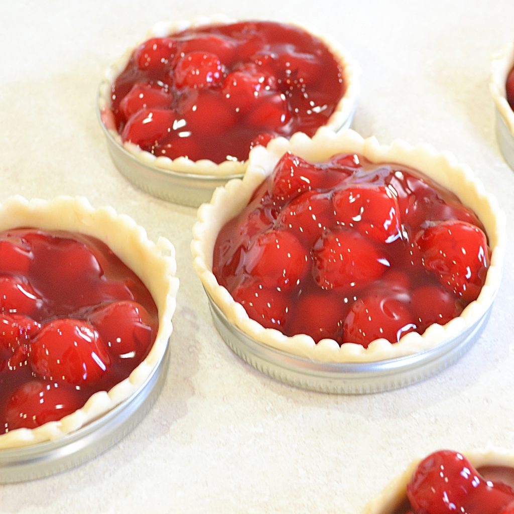Mason Jar Lid Cherry Pies