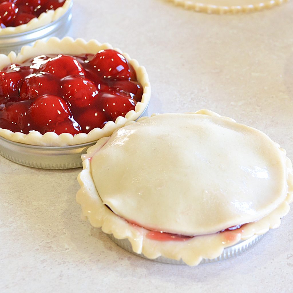 Mason Jar Lid Cherry Pies