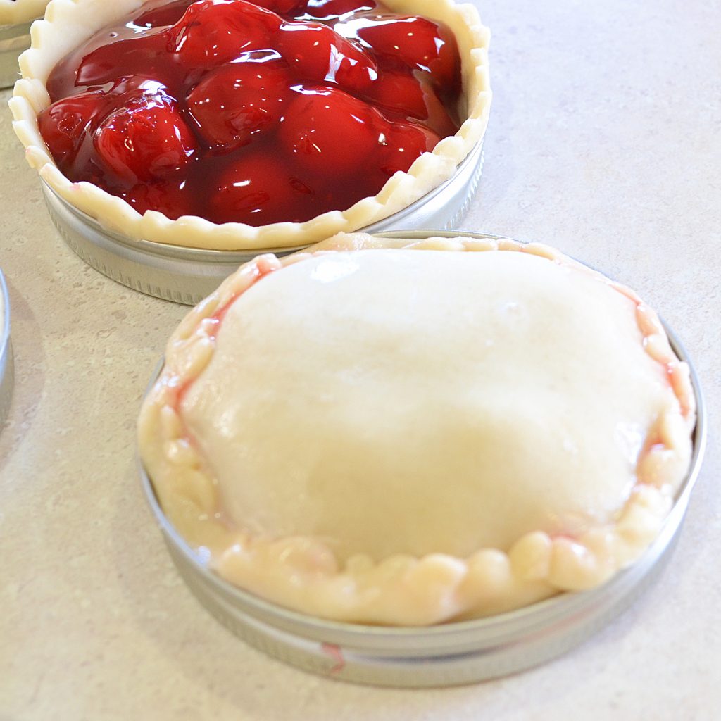 Mason Jar Lid Cherry Pies