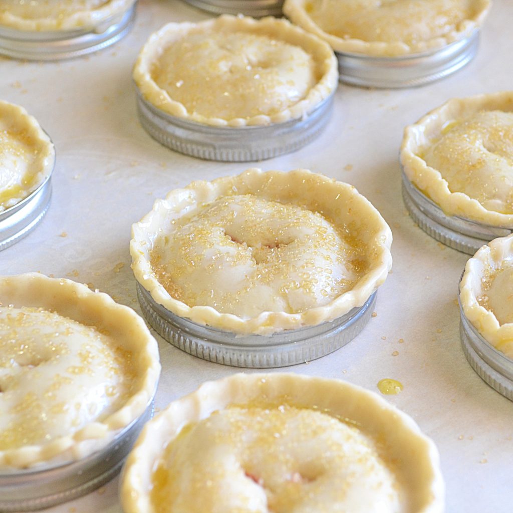 Mason Jar Lid Cherry Pies