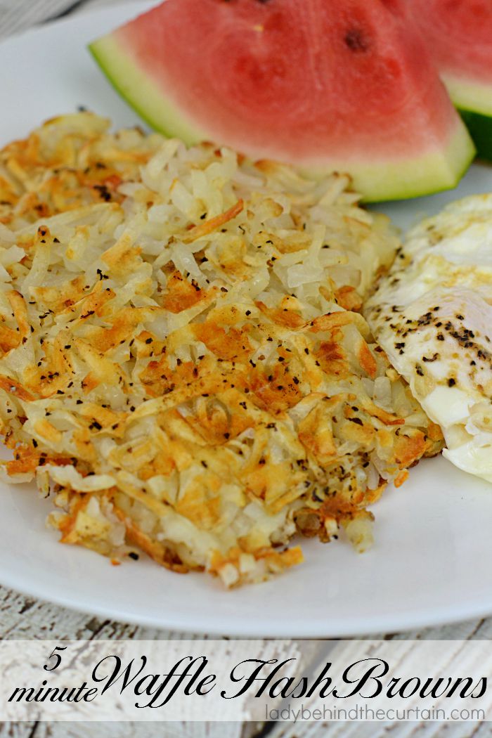 These 5 Minute Waffle Hash Browns are crunchy and super easy to make.