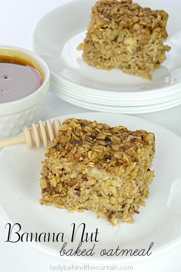 Banana Nut Baked Oatmeal: Packed with healthy ingredients, light and creamy almost like a bread pudding.