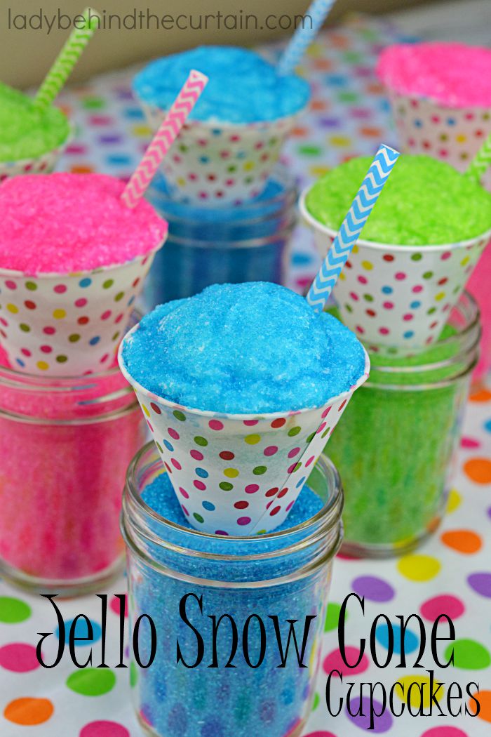 These Jello Snow Cone Cupcakes are just what my granddaughters ordered.