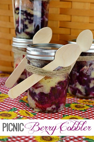 Grab some jars and make this perfect packable Picnic Berry Cobbler.