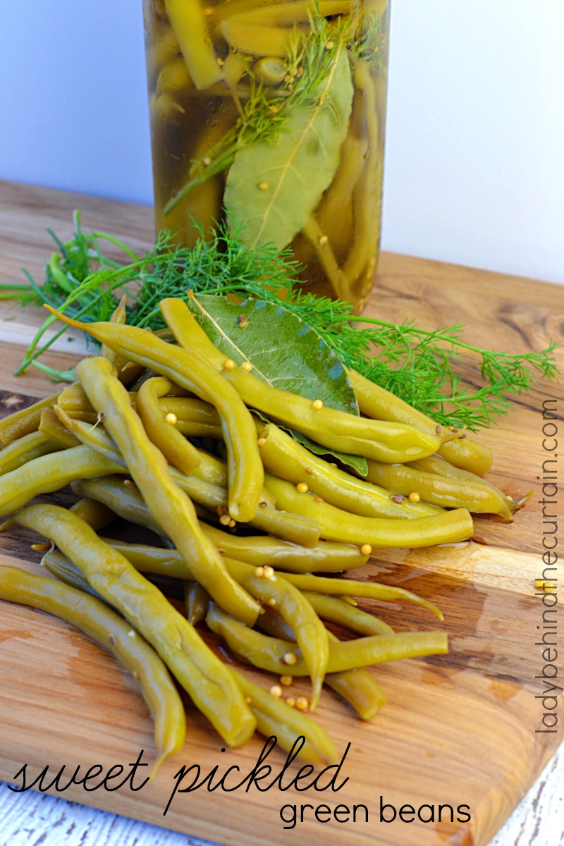 Sweet Pickled Green Beans make the perfect addition to a platter of savory foods like cheeses, meats and olives.