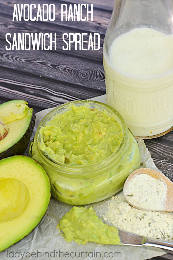 Avocado Ranch Sandwich Spread | A creamy spread made with avocados, buttermilk and ranch dressing mix.