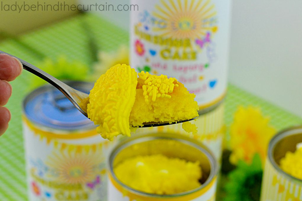 Get Well Soon Sunshine Cake in a Can: Bring a little sunshine to someone with this easy to make cake in a can!
