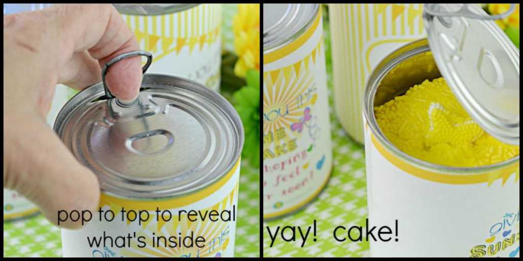 Get Well Soon Sunshine Cake in a Can: Bring a little sunshine to someone with this easy to make cake in a can!