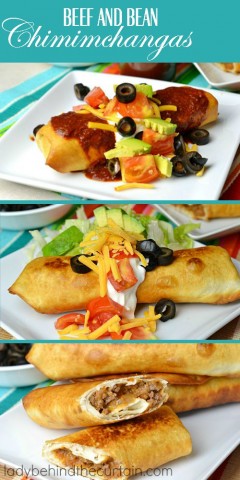 Beef and Bean Chimichangas | A weeknight family favorite with a delicious filling that everyone loves.