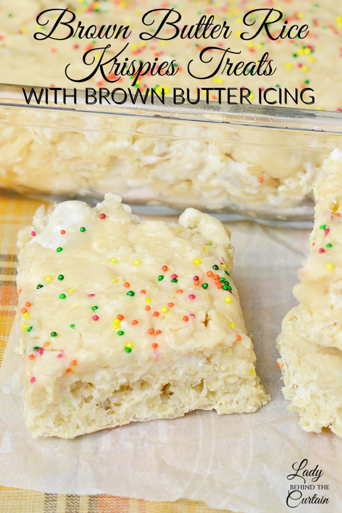 Brown Butter Rice Krispies Treats with Brown Butter Icing