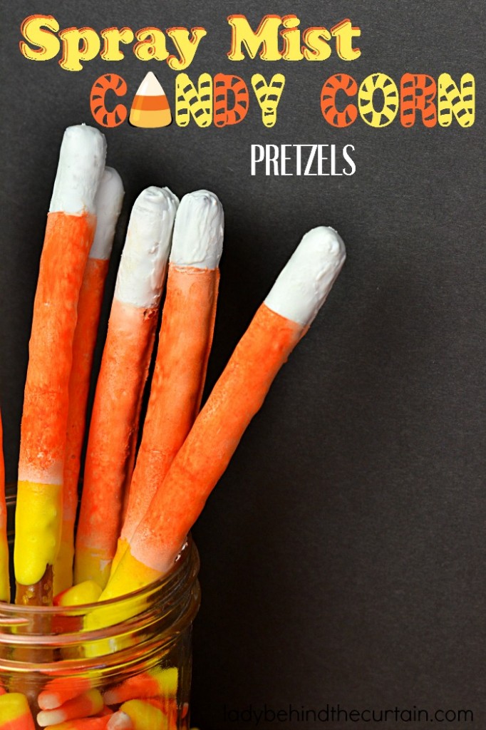 Color Mist Candy Corn Pretzels | A simple treat that is perfect for a Halloween party.