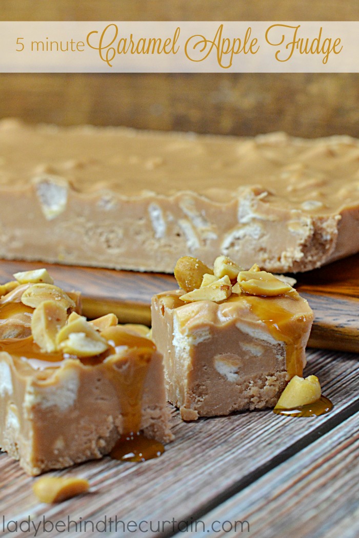 5 Minute Caramel Apple Fudge | Celebrate the colder weather with my Fall inspired fudge!
