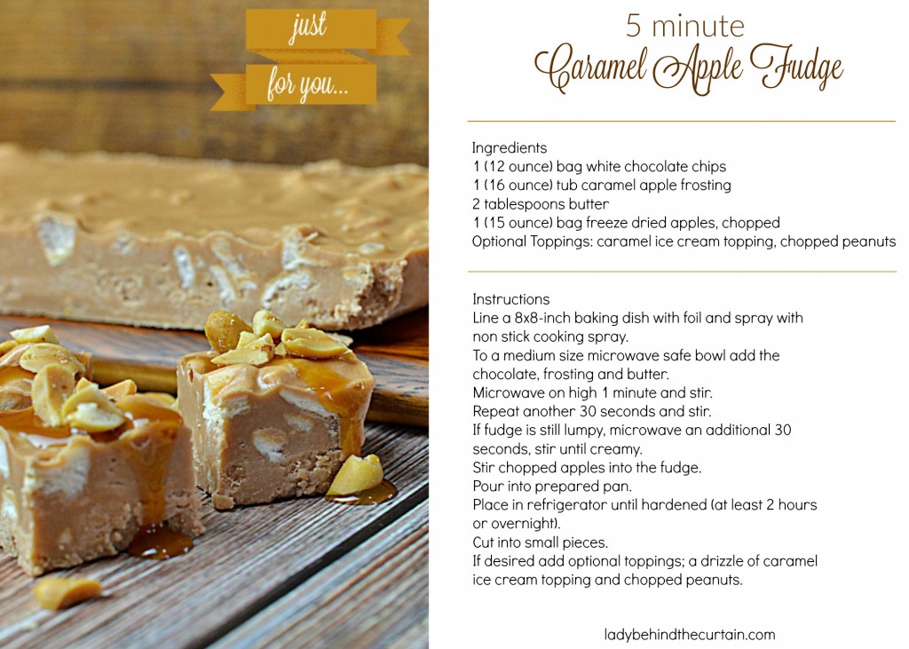 5 Minute Caramel Apple Fudge Recipe Card 3