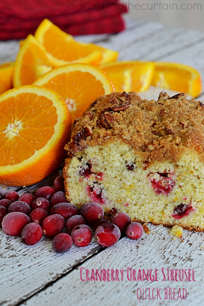 Cranberry Orange Streusel Quick Bread | A delicious way to start your morning. This easy recipe is full of fresh cranberries with the perfect balance of orange zest.