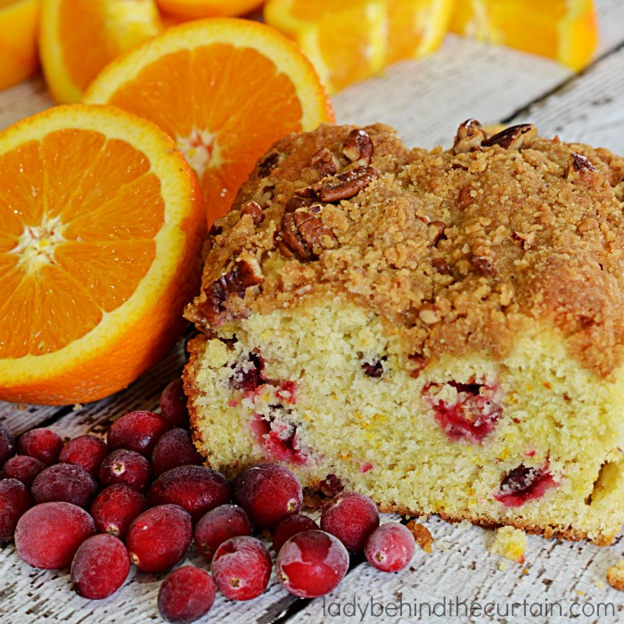 Cranberry Orange Streusel Quick Bread | A delicious way to start your morning. This easy recipe is full of fresh cranberries with the perfect balance of orange zest.