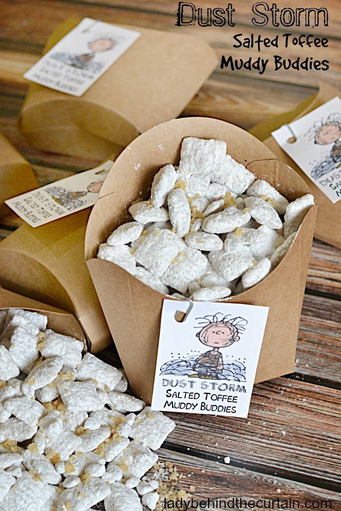 Dust Storm Salted Toffee Muddy Buddies | A delicious sweet and salty treat that can be made in just minuets! 