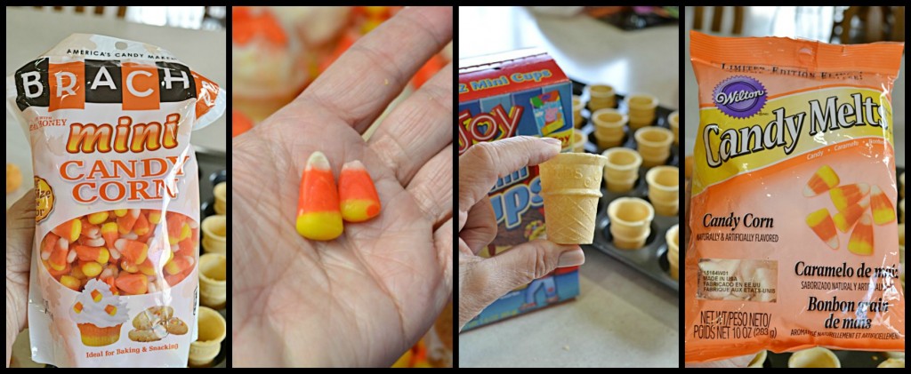 Mini Candy Corn Pinata Cake Pop Cones | Two treats in one! A delicious candy corn cake pop on top and candy corn on the inside! 