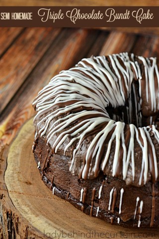 Semi Homemade Triple Chocolate Bundt Cake | This moist dazzling cake is rich with chocolate flavor and super easy to make. With a creamy Cocoa frosting that is to die for.