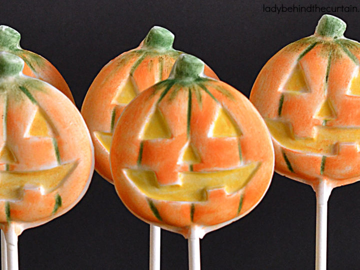 White Chocolate Jack-O-Lantern Pumpkin Pops