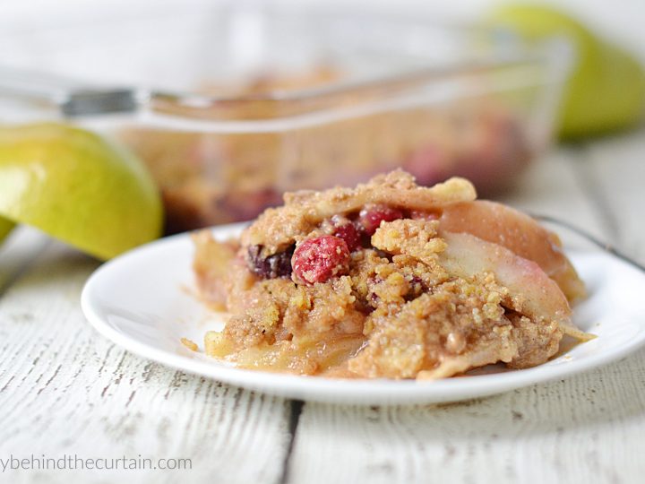 Cinnamon Cranberry Pear Crisp