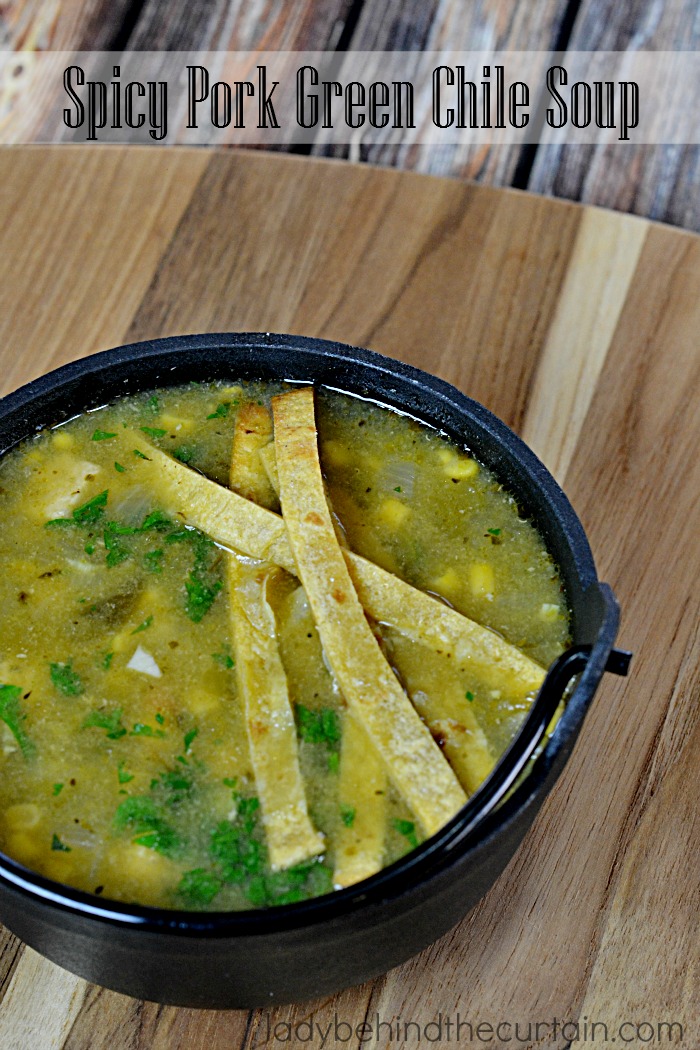 Spicy Pork Green Chile Soup | A delicious soup made in a slow cooker with a kick!