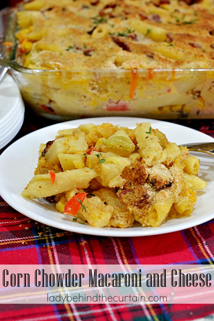 Corn Chowder Macaroni and Cheese | Take your two favorite comfort foods and combined them together to create the tastiest side dish EVER!