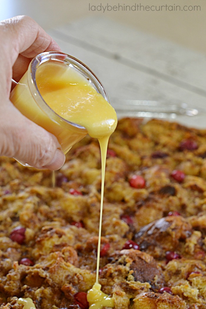 Christmas Morning Cranberry Orange Sweet Roll Bread Pudding | With just the right amount of sweetness to help you create a new holiday tradition!