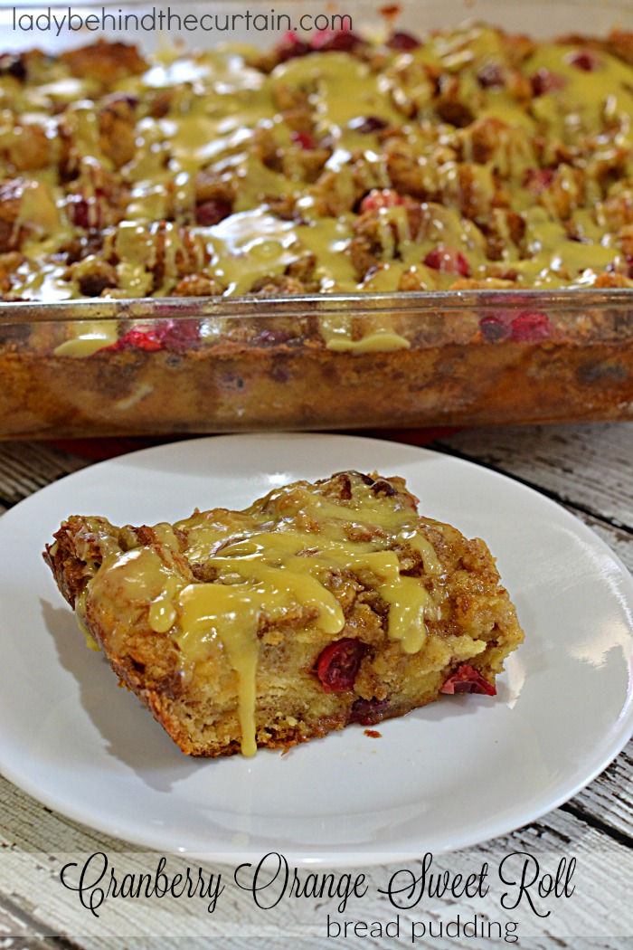 Christmas Morning Cranberry Orange Sweet Roll Bread Pudding | With just the right amount of sweetness to help you create a new holiday tradition!