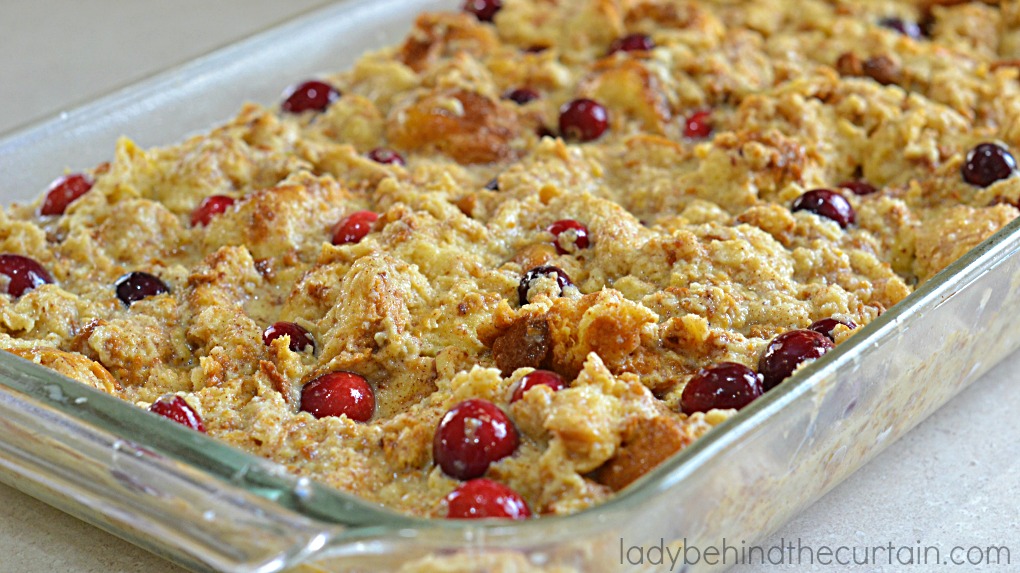 Christmas Morning Cranberry Orange Sweet Roll Bread Pudding | With just the right amount of sweetness to help you create a new holiday tradition!