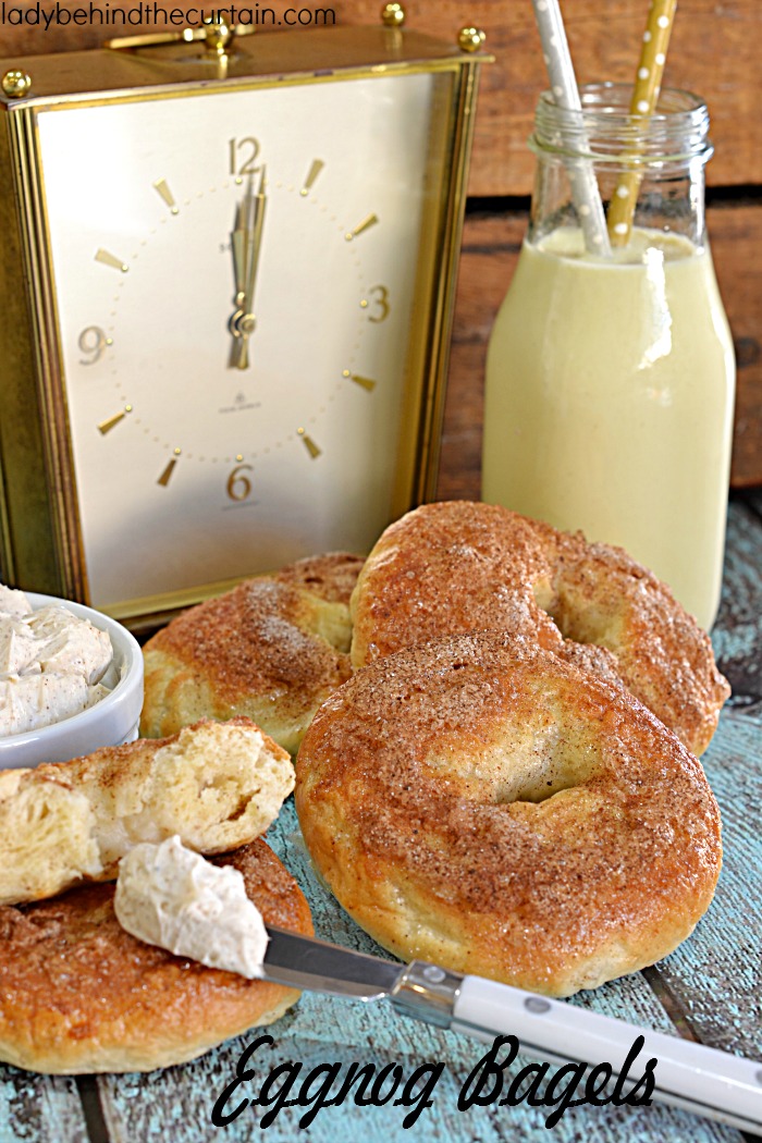 Eggnog Bagels | Ring in the New Year with Eggnog! Eggnog bagels that is. These tender bagels are perfect in every way.