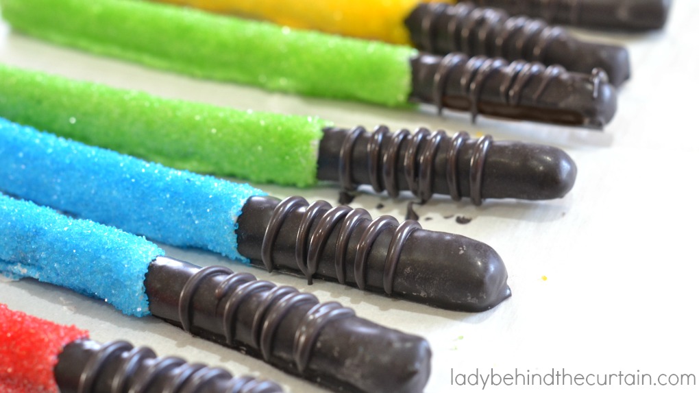 Light Saber Pretzels | Celebrate the NEW Star Wars The Force Awakens movie with these easy to make treats! 