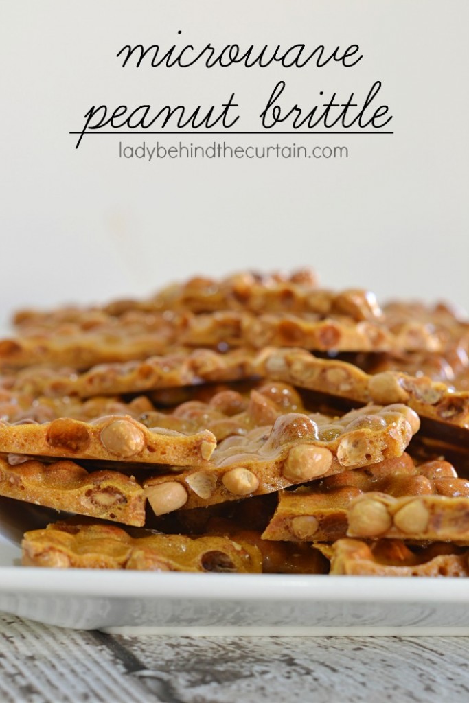Microwave Peanut Brittle | This brittle tastes exactly like old fashioned peanut brittle. No candy thermometer.... and is ready to pour in less then 10 minutes!